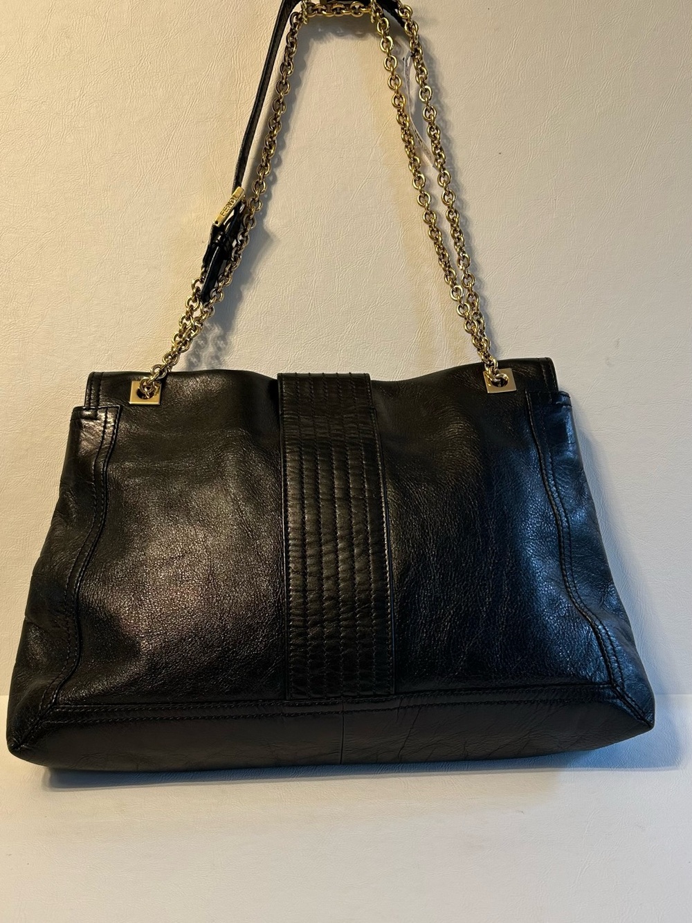Fendi Black Calfskin Leather Chain-Handle Crossbody Shoulder Baguette Flap Bag - Picture 6 of 6